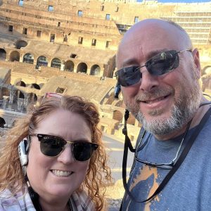 Shawn and Bigram inside the Colosseum Rome